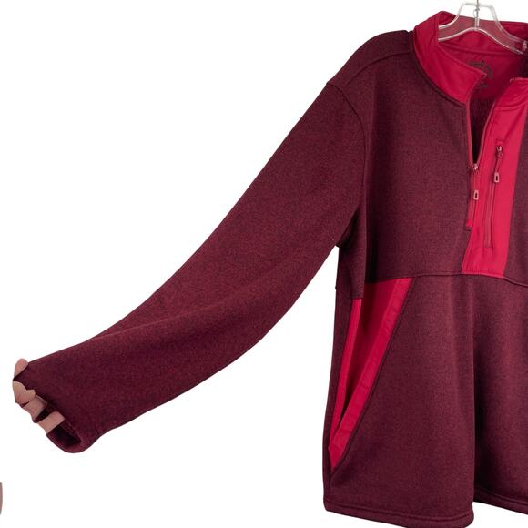 Reel Life Red Quarter Zip Pull Over Sweater Men's XXL Outdoors Fishing - Picture 3 of 14